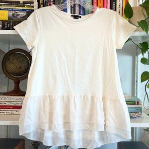 Theory Silk Ruffle Hem Tee - Rare Find